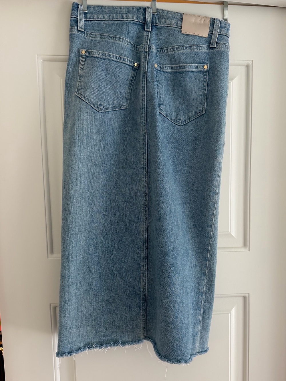 Paige Denim Meadow Midi Skirt with Front Slit - Picture 2 of 5